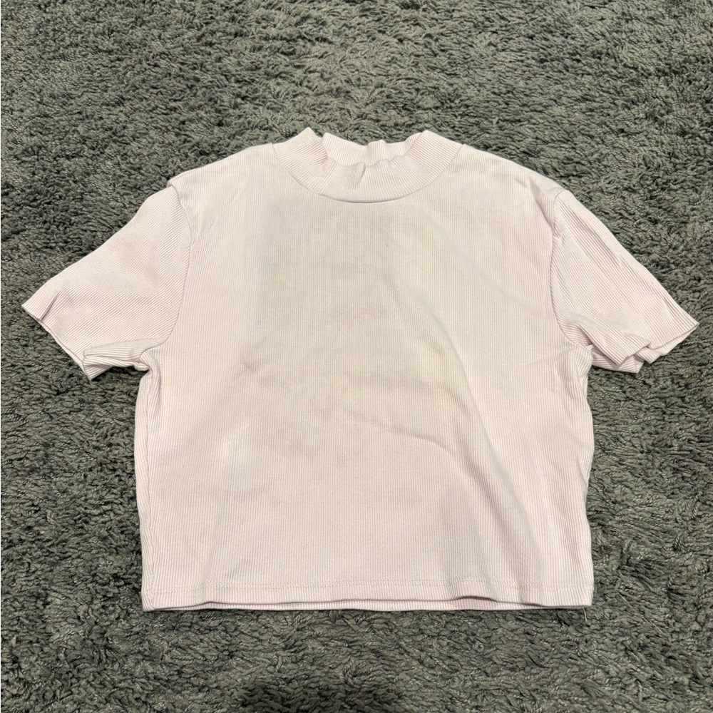 Me to We Light Pink Short Sleeve Cropped Tee
